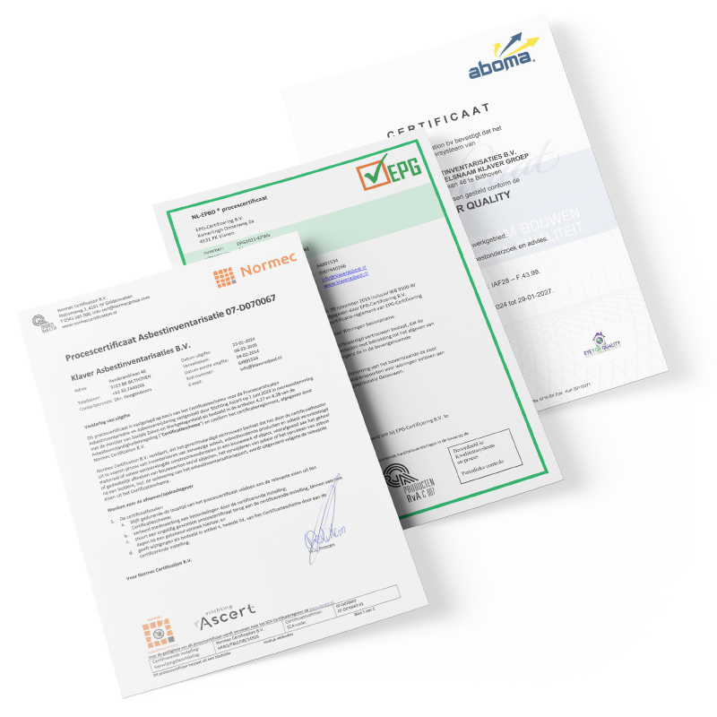 certificaten Procescertificaat Asbestinventarisatie Eye For Quality Procescertificaat Energielabel certificaat